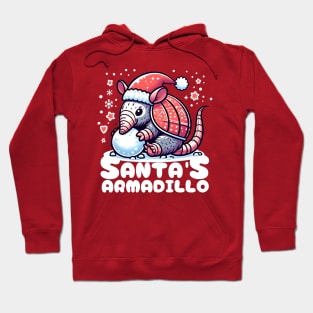 Santas cute armadillo christmas Hoodie